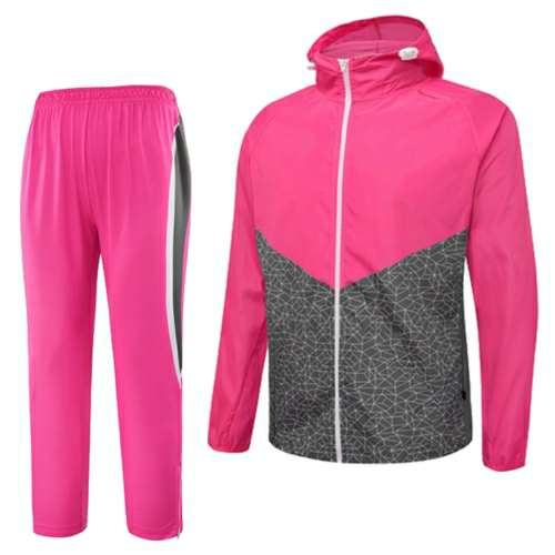 Hot Pink and Charcoal Hooded Tracksuit
